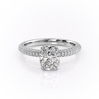 2.0 CT Elongated Cushion Shaped Moissanite Solitaire Engagement Ring - crownmoissanite