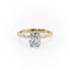 2.0 CT Elongated Cushion Cut Hidden Halo Pave Setting Moissanite Engagement Ring - crownmoissanite