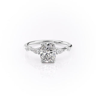 2.0 CT Elongated Cushion Shaped Moissanite Solitaire Engagement Ring - crownmoissanite