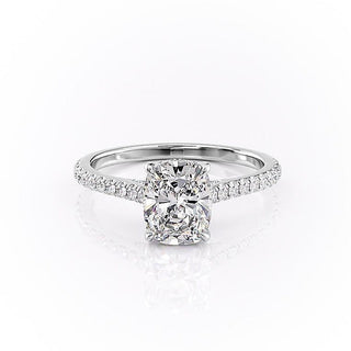 2.0 CT Elongated Cushion Shaped Moissanite Solitaire Engagement Ring - crownmoissanite