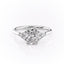 2.0 CT Cushion Shaped Moissanite Cluster Engagement Ring - crownmoissanite
