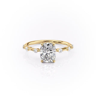 2.0 CT Elongated Cushion Cut Solitaire Dainty Style Moissanite Engagement Ring - crownmoissanite