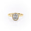2.0 CT Cushion Cut Solitaire Bezel Hidden Halo Setting Moissanite Engagement Ring - crownmoissanite