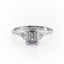2.10 CT Emerald Shaped Moissanite Cluster Engagement Ring - crownmoissanite