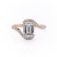 2.10 CT Emerald Shaped Moissanite Bypass Engagement Ring - crownmoissanite
