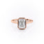 2.10 CT Emerald Shaped Moissanite Bezel Hidden Halo Engagement Ring - crownmoissanite