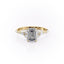 2.10 CT Emerald Shaped Moissanite Cluster Engagement Ring - crownmoissanite