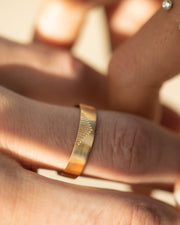Classic Men's Wedding Band With Linear Mountains - crownmoissanite