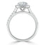 1.0 CT Pear Cut Halo Moissanite Engagement Ring With Pave Setting - crownmoissanite