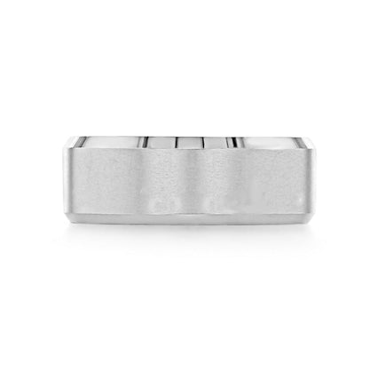 Beveled Classic Men's Wedding Band - crownmoissanite