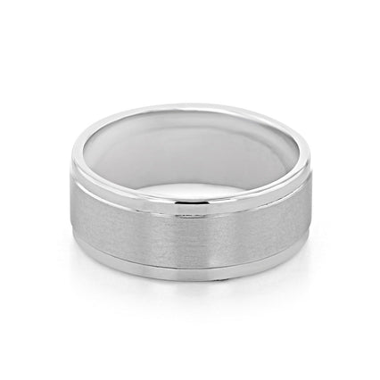 Brushed Finish Classic Wedding Band for Men - crownmoissanite