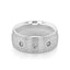 Brushed Finish Men's Round Stones Wedding Band - crownmoissanite