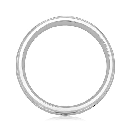 Brushed Finish Men's Round Stones Wedding Band - crownmoissanite