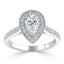 1.52 CT Pear Shaped Moissanite Halo Engagement Ring - crownmoissanite