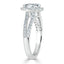 0.75 CT Pear Cut Halo Split Shank Setting Moissanite Engagement Ring - crownmoissanite