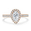 1.0 CT Pear Shaped Moissanite Halo Engagement Ring - crownmoissanite
