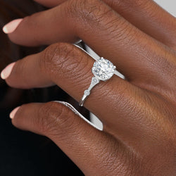 1.35 CT Round Cut Solitaire Moissanite Engagement Ring - crownmoissanite