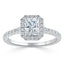 1.0 CT Radiant Shaped Moissanite Halo Engagement Ring - crownmoissanite