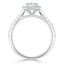 1.0 CT Radiant Cut Halo Pave Setting Moissanite Engagement Ring - crownmoissanite