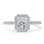 1.0 CT Radiant Cut Halo Pave Setting Moissanite Engagement Ring - crownmoissanite