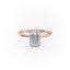 2.10 CT Emerald Shaped Moissanite Hidden Halo Engagement Ring - crownmoissanite