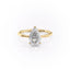 2.0 CT Pear Cut Solitaire Hidden Halo Setting Moissanite Engagement Ring - crownmoissanite
