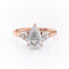 2.0 CT Pear Cut Cluster Moissanite Engagement Ring - crownmoissanite