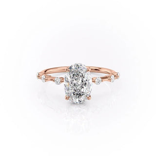 2.10 CT Oval Shaped Moissanite Dainty Engagement Ring - crownmoissanite