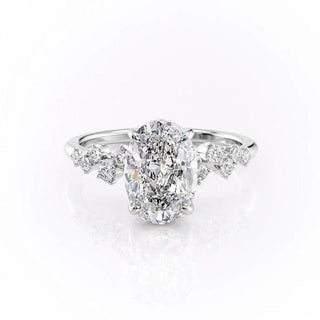 2.10 CT Oval Shaped Moissanite Solitaire Engagement Ring - crownmoissanite