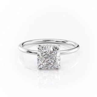 2.54 CT Cushion Cut Solitaire Style Moissanite Engagement Ring - crownmoissanite