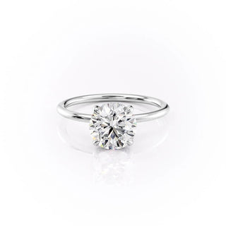 1.60 CT Round Shaped Moissanite Hidden Halo Engagement Ring - crownmoissanite