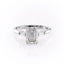 2.10 CT Emerald Shaped Moissanite Three Stones Engagement Ring - crownmoissanite