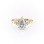 2.0 CT Pear Cut Cluster Moissanite Engagement Ring - crownmoissanite