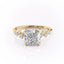 2.54 CT Cushion Cut Cluster Moissanite Engagement Ring - crownmoissanite