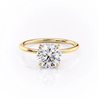 1.60 CT Round Cut Solitaire Hidden Halo Moissanite Engagement Ring - crownmoissanite