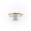 2.10 CT Emerald Shaped Moissanite Three Stones Engagement Ring - crownmoissanite