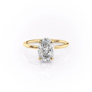 2.72 CT Oval Cut Solitaire Style Moissanite Engagement Ring - crownmoissanite