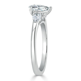 1.0 CT Pear Cut Moissanite Three Stone Engagement Ring - crownmoissanite