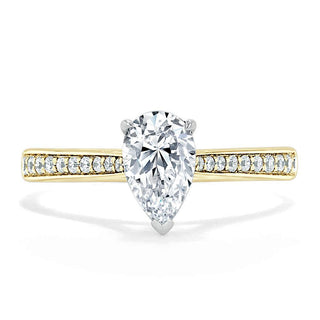 0.75 CT Pear Shaped Moissanite Solitaire Engagement Ring - crownmoissanite