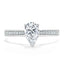 0.75 CT Pear Cut Solitaire Engagement Ring With Channel Pave Setting - crownmoissanite