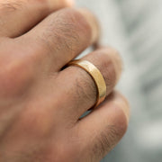 Classic Men's Wedding Band With Linear Mountains - crownmoissanite
