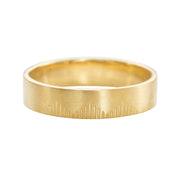 Classic Men's Wedding Band With Linear Mountains - crownmoissanite