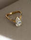 1.0 -3.0 CT Pear Shaped Moissanite Soliatire Style Engagement Ring