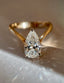 1.0 -3.0 CT Pear Shaped Moissanite Soliatire Style Engagement Ring