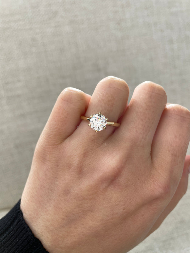 1.57 CT Round Cut Moissanite Solitaire Engagement Ring