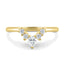 0.37 TCW moissanite bridal wedding band featuring round and pear cut stones in a crown-inspired design – elegant, sparkling ring crafted in polished gold.
