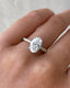 2.20 CT Oval Cut Moissanite Hidden Halo & Pave Engagement Ring