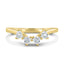 0.48 TCW trillion cut moissanite curved wedding band – unique and modern contour design in polished gold, perfect for stacking with engagement rings or wearing solo.