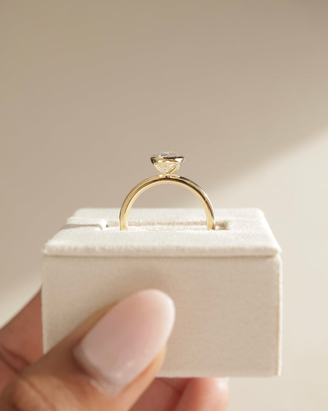 1.50 CT Oval Cut Moissanite Bezel Solitaire Engagement Ring