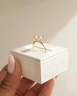 2.50 CT Cushion Cut Moissanite Hidden Halo Engagement Ring